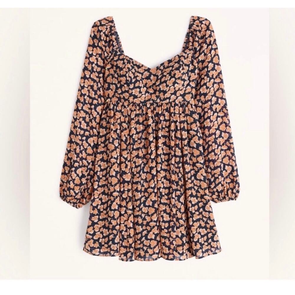 Abercrombie & Fitch Ditsy Floral Babydoll Boho Mini Dress - Size Medium - Picture 5 of 10